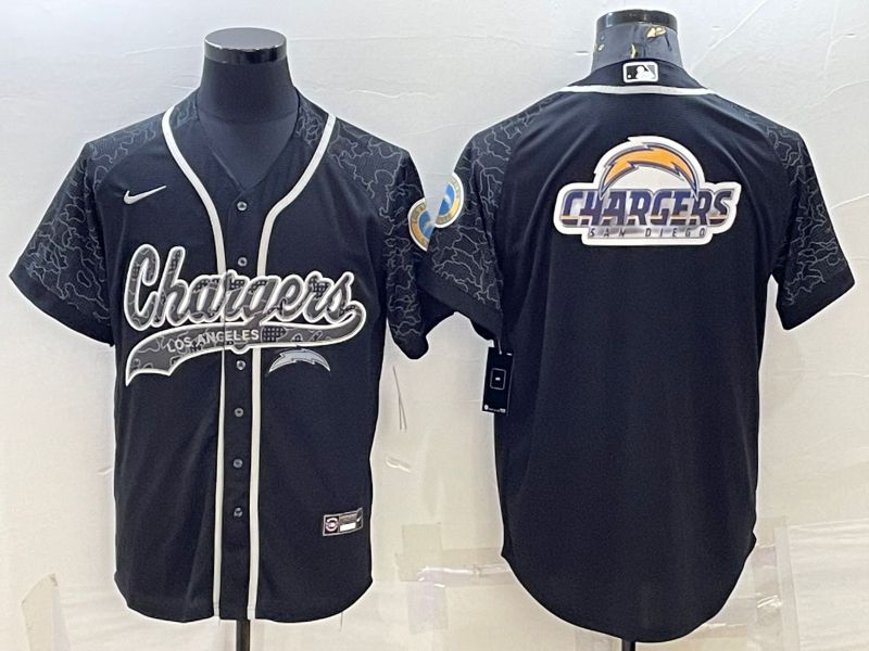 Men Los Angeles Chargers Blank Black Reflector 2022 Nike Co branded NFL Jerseys->green bay packers->NFL Jersey